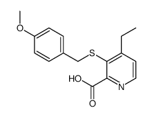 4-ethyl-3-[(4-methoxyphenyl)methylsulfanyl]pyridine-2-carboxylic acid Structure