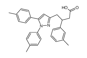 4-(1,5-Di-p-tolyl-1H-pyrazol-3-yl)-3-m-tolyl-butyric acid结构式