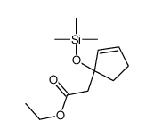 ethyl 2-(1-trimethylsilyloxycyclopent-2-en-1-yl)acetate结构式