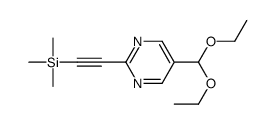 2-[5-(diethoxymethyl)pyrimidin-2-yl]ethynyl-trimethylsilane结构式