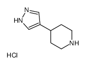 Piperidine,4-(1H-pyrazol-4-yl)-, hydrochloride (1:2) Structure
