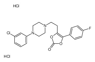 4-[2-[4-(3-chlorophenyl)piperazin-1-yl]ethyl]-5-(4-fluorophenyl)-1,3-dioxol-2-one,dihydrochloride Structure