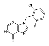 9-(2-chloro-6-fluorobenzyl)purin-6(1H)-one Structure