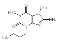 8-amino-3-butyl-1,7-dimethyl-purine-2,6-dione结构式