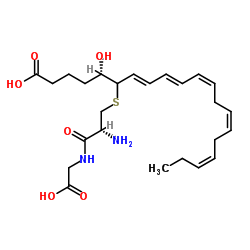 S-[(4S,6E,8E,10Z,13Z,16Z)-1-Carboxy-4-hydroxy-6,8,10,13,16-nonadecapentaen-5-yl]-L-cysteinylglycine Structure