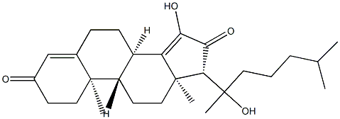 (20ξ)-15,20-Dihydroxycholesta-4,14-diene-3,16-dione Structure