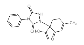 1,2,4-Triazolidine-3,5-dione,1-[4-methyl-1-(1-methylethenyl)-2-oxo-3-cyclohexen-1-yl]-4-phenyl- Structure