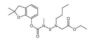 ethyl 2-[butyl-[(2,2-dimethyl-3H-1-benzofuran-7-yl)oxycarbonyl-methylamino]sulfanylamino]acetate结构式
