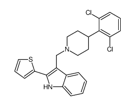 3-[[4-(2,6-dichlorophenyl)piperidin-1-yl]methyl]-2-thiophen-2-yl-1H-indole结构式
