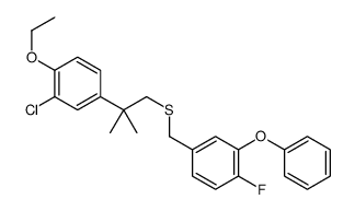 2-chloro-1-ethoxy-4-[1-[(4-fluoro-3-phenoxyphenyl)methylsulfanyl]-2-methylpropan-2-yl]benzene Structure