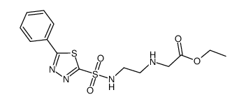 N-[2-(5-phenyl-1,3,4-thiadiazole-2-sulfonylamino)-ethyl]-glycine ethyl ester Structure