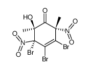 3,4,c-5-tribromo-t-6-hydroxy-2,6-dimethyl-r-2,5-dinitrocyclohex-3-enone结构式