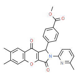 methyl 4-[6,7-dimethyl-2-(6-methylpyridin-2-yl)-3,9-dioxo-1,2,3,9-tetrahydrochromeno[2,3-c]pyrrol-1-yl]benzoate structure