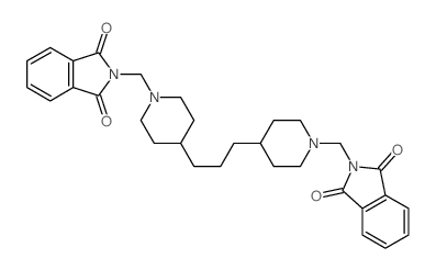 2-[[4-[3-[1-[(1,3-dioxoisoindol-2-yl)methyl]-4-piperidyl]propyl]-1-piperidyl]methyl]isoindole-1,3-dione结构式