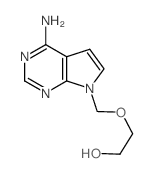 2-[(5-amino-2,4,9-triazabicyclo[4.3.0]nona-1,3,5,7-tetraen-9-yl)methoxy]ethanol结构式