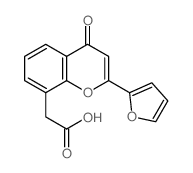 4H-1-Benzopyran-8-acetic acid, 2-(2-furanyl)-4-oxo- Structure