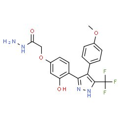 2-{3-Hydroxy-4-[4-(4-methoxyphenyl)-5-(trifluoromethyl)-1H-pyrazol-3-yl]phenoxy}acetohydrazide Structure