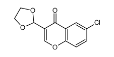 6-chloro-3-(1,3-dioxolan-2-yl)chromen-4-one结构式