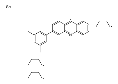 tributyl-[3-(3,5-dimethylphenyl)acridin-9-yl]stannane结构式