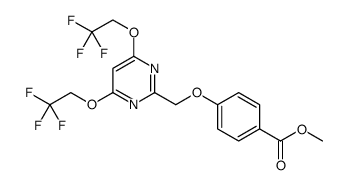 Benzoic acid, 4-[[4,6-bis(2,2,2-trifluoroethoxy)-2-pyrimidinyl]methoxy]-, methyl ester Structure