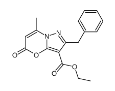 2-benzyl-3-ethoxycarbonyl-7-methylpyrazolo<5,1-b><1,3>oxazin-5(5H)-one结构式