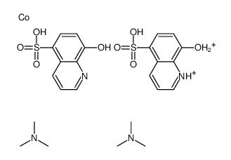 dihydrogen bis[8-hydroxyquinoline-5-sulphonato(2-)-N1,O8]cobaltate(2-), compound with trimethylamine (1:2) structure