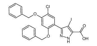 5-(2,4-bis(benzyloxy)-5-chlorophenyl)-4-iodo-2H-pyrazole-3-carboxylic acid Structure