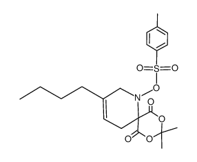 3-butyl-9,9-dimethyl-7,11-dioxo-8,10-dioxa-1-azaspiro[5.5]undec-3-en-1-yl 4-methylbenzenesulfonate结构式