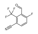 4-fluoro-3-formyl-2-(trifluoromethyl)benzonitrile结构式