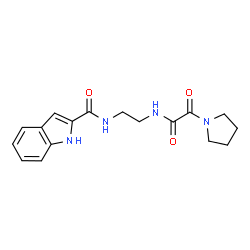 N-(2-{[oxo(pyrrolidin-1-yl)acetyl]amino}ethyl)-1H-indole-2-carboxamide结构式