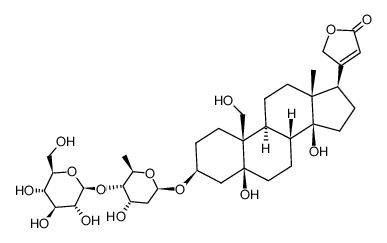 (3beta,5beta)-3-[(2,6-dideoxy-4-O-beta-D\-glucopyranosyl-beta-D\-ribo-hexopyranosyl)oxy]-5,14,19-trihydroxycard-20(22)-enolide picture