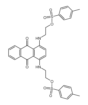 1,4-bis[[2-[(p-toluenesulfonyl)oxy]ethyl]amino]anthracene-9,10-dione结构式