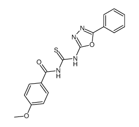 N-p-anisoyl-N'-(5-phenyl-1,3,4-oxadiazol-2-yl)thiourea结构式