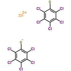 Zinc bis(pentachlorobenzenethiolate) structure