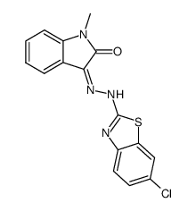 1-methyl-3-(6-chloro-2-benzothiazolylhydrazono)-2-indonlinone结构式