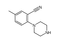 5-Methyl-2-(piperazin-1-yl)benzonitrile结构式