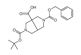 (3As,6as)-2-((苄氧基)羰基)-5-(叔丁氧基羰基)八氢吡咯并[3,4-c]吡咯-3a-羧酸结构式