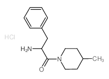 2-Amino-1-(4-methyl-1-piperidinyl)-3-phenyl-1-propanone hydrochloride Structure