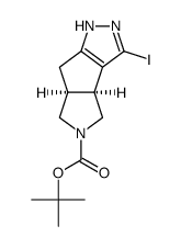 3-Iodo-1,3b,4,6,6a,7-hexahydro-1,2,5-triaza-cyclopenta[a]pentalene-5-carboxylicacidtert-butylester Structure