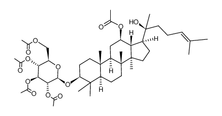 (3β,12β,20S)-12-(acetyloxy)-20-hydroxydammar-24(25)-en-3-yl β-D-glucopyranoside-2,3,4,6-tetraacetate结构式