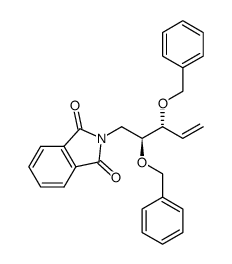 2-((2S,3R)-2,3-bis(benzyloxy)pent-4-en-1-yl)isoindoline-1,3-dione结构式