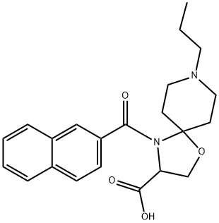 4-(naphthalene-2-carbonyl)-8-propyl-1-oxa-4,8-diazaspiro[4.5]decane-3-carboxylic acid structure