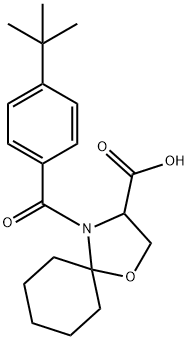 4-(4-叔丁基苯甲酰基)-1-氧杂-4-氮杂螺[4.5]癸烷-3-羧酸结构式