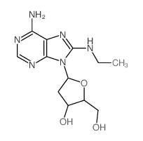 5-(6-amino-8-ethylamino-purin-9-yl)-2-(hydroxymethyl)oxolan-3-ol structure