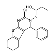 N-(4-phenyl-2-sulfanylidene-1,4,5,6,7,8-hexahydro-[1]benzothiolo[2,3-d]pyrimidin-3-yl)propanamide Structure