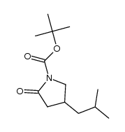 t-butyl 4-(2-methylpropyl)-2-oxopyrrolidine-1-carboxylate结构式