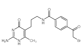 Benzamide,N-[3-(2-amino-1,6-dihydro-4-methyl-6-oxo-5-pyrimidinyl)propyl]-4-(2-bromoacetyl)- structure