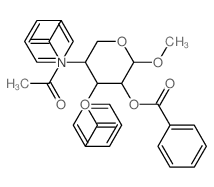 Ribopyranoside, methyl4-(N-acetylbenzamido)-4-deoxy-, 2,3-dibenzoate, a-D- (8CI)结构式