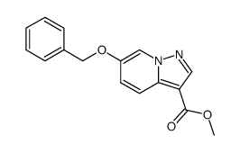 6-benzyloxypyrazolo[1,5-a]pyridine-3-carboxylic acid methyl ester结构式