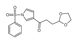 1-[1-(benzenesulfonyl)pyrrol-3-yl]-3-(1,3-dioxolan-2-yl)propan-1-one结构式